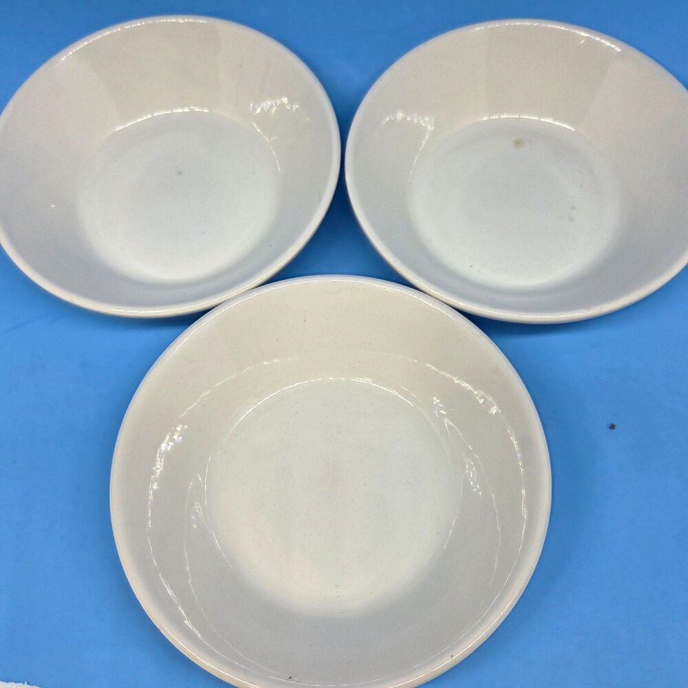 Midwinter Stonehenge White Set Of 3 Vintage 6 1/2" X 1 3/4" Cereal Bowls GUC